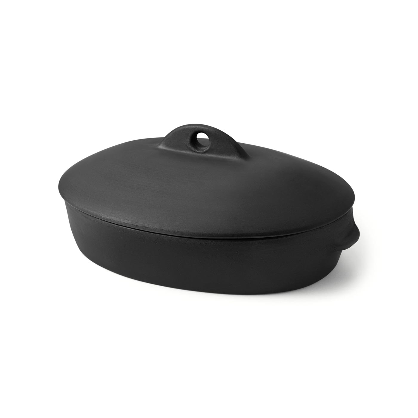 1 Terracotta Large Oval Lidded Casserole Dish